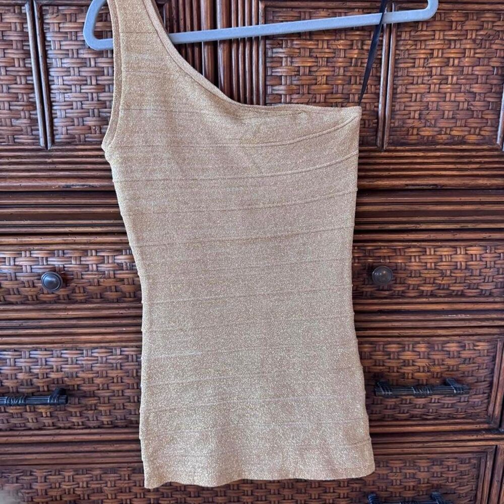 Women's Gold Metallic one shoulder Dress (or shirt)